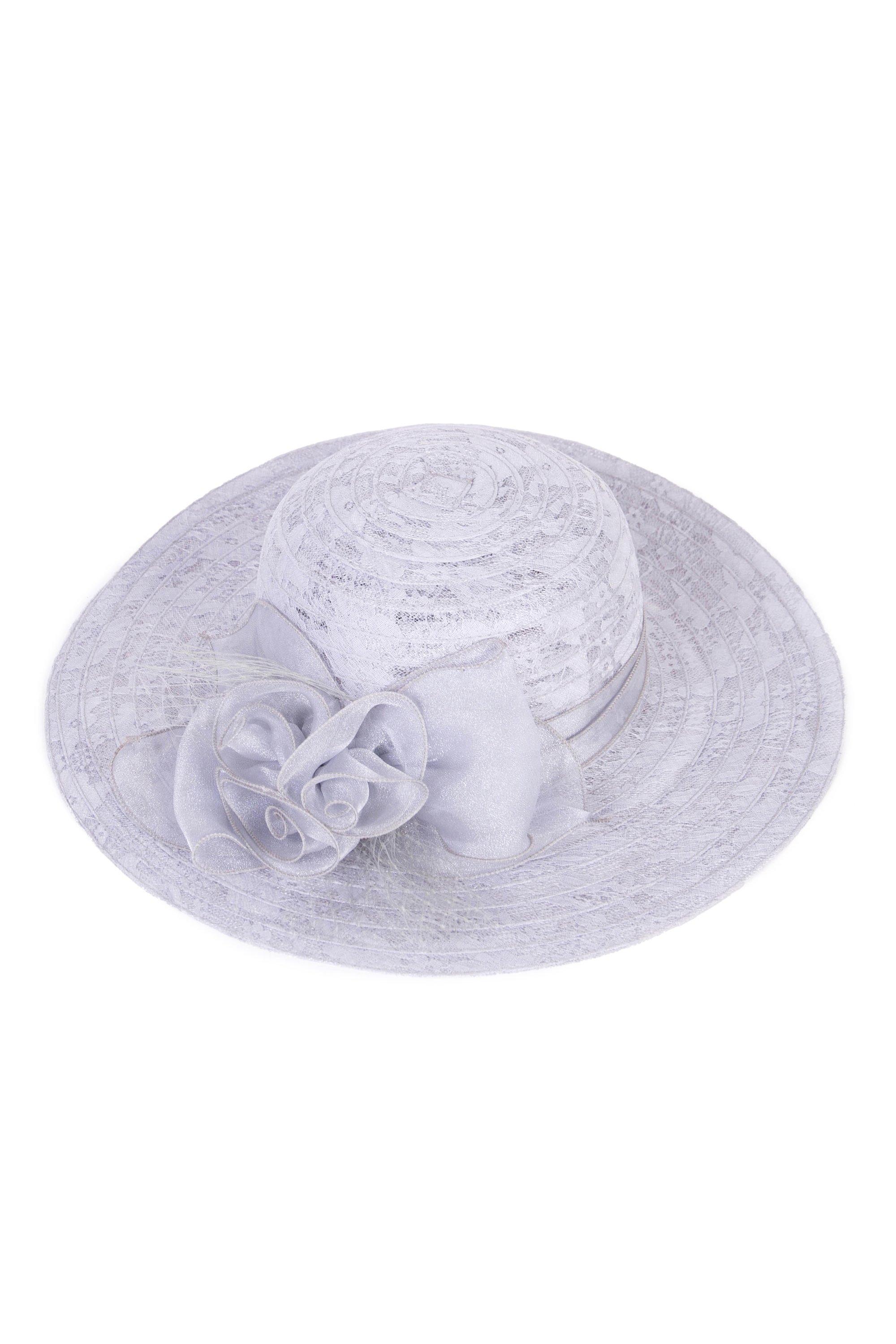 FLOWER TRIM HAT GREY - 1 - Dark Grey