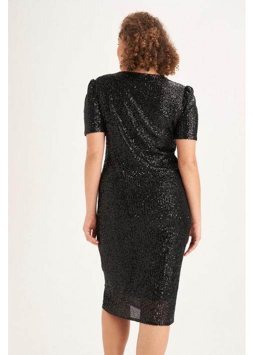 FULL SEQUINS BODYCON DRESS - 127 - Black | MILADYS