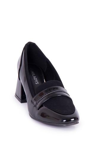 PATENT BLOCK HEEL BLACK