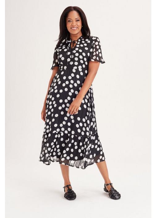 Polka dot hot sale chiffon dress