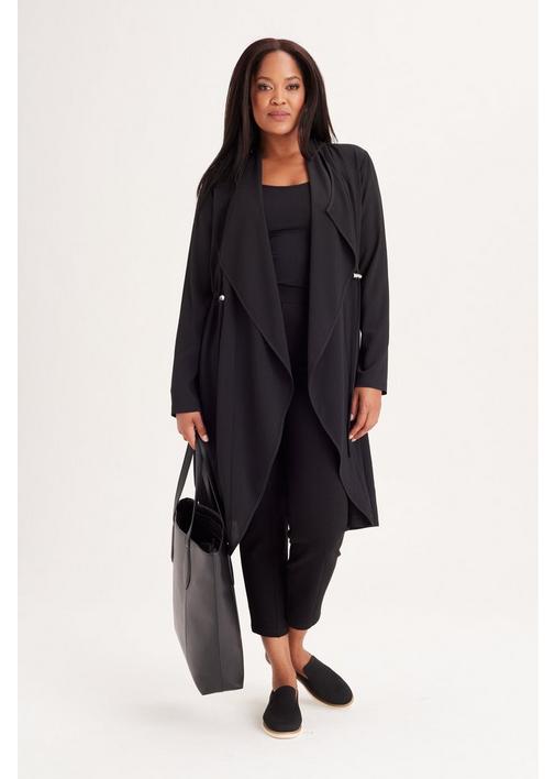 LIGHTWEIGHT WATERFALL CARDIGAN 3XL Black MILADYS