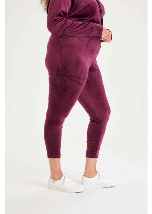 VELOUR TRACKPANTS PLUM - 3XL - Plum | MILADYS