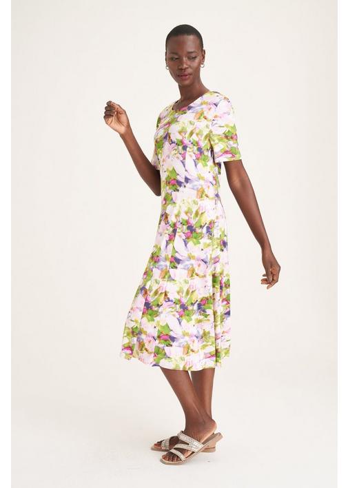 FLORAL FIT AND FLARE DRESS XXL Multi MILADYS