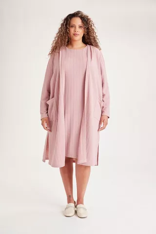 CABLE KNIT COVER UP PINK
