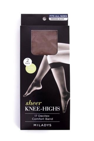 SHEER KNEE HIGHS SILVER