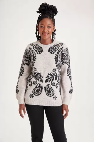 PATTERNED KNITTED PULLOVER