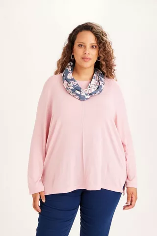 PINK BOXY TOP WITH SNOOD