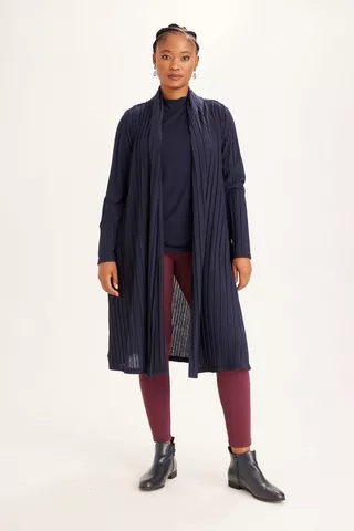 LIGHT WEIGHT PLEATED COVER UP NAVY