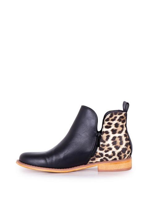 Black and animal print boots online