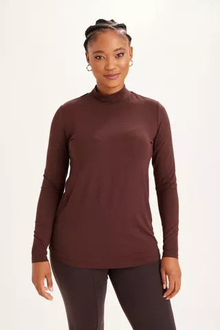 POLONECK TOP BROWN