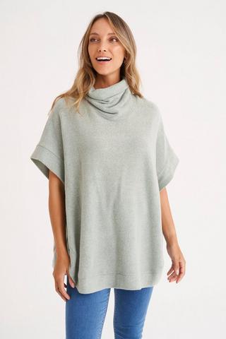 TEXTURED PONCHO TOP