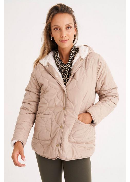 REVERSIBLE PUFFER JACKET - 3XL - Stone | MILADYS
