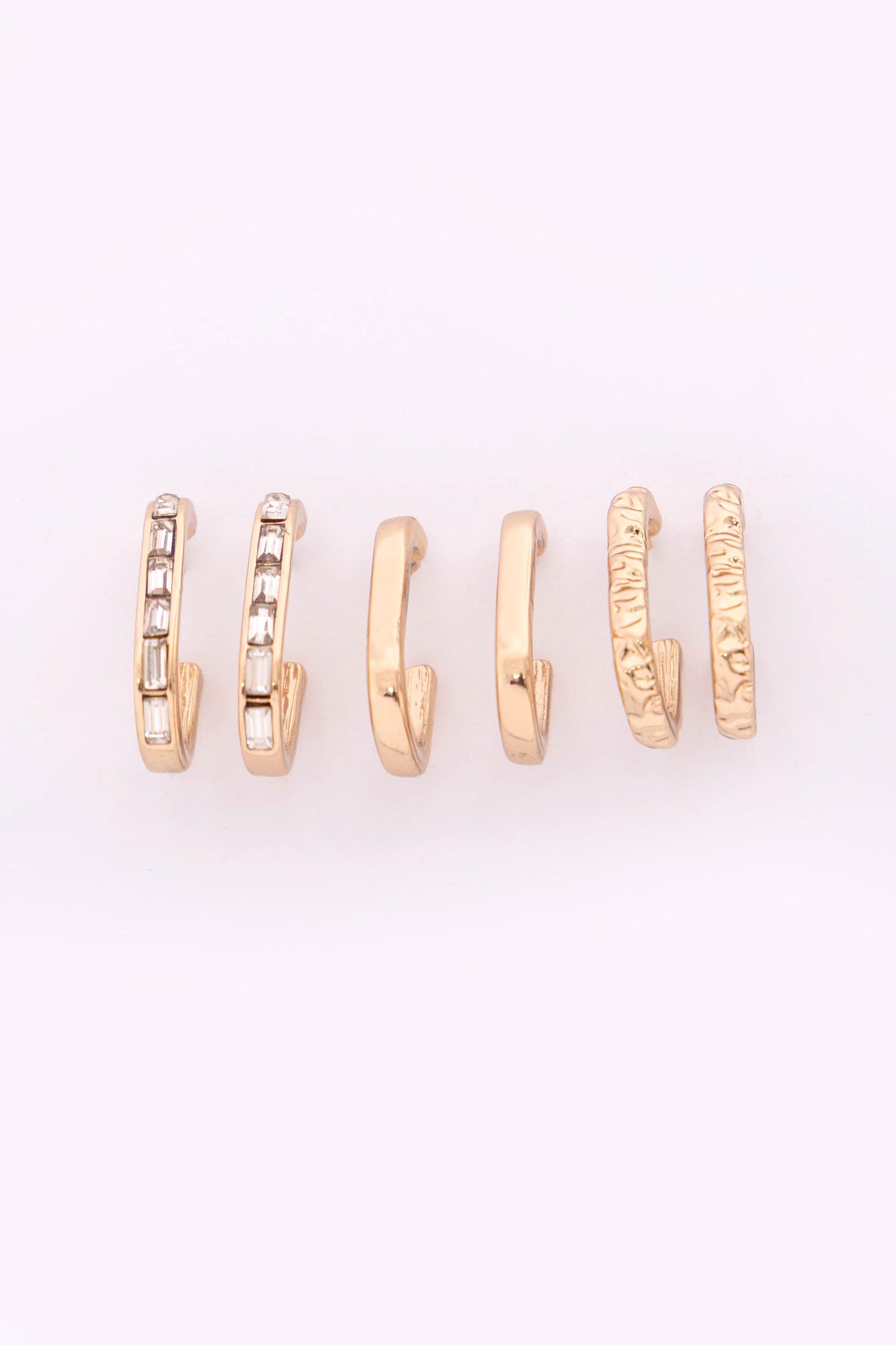 3 PACK HOOP EARRINGS - 1 - Multi