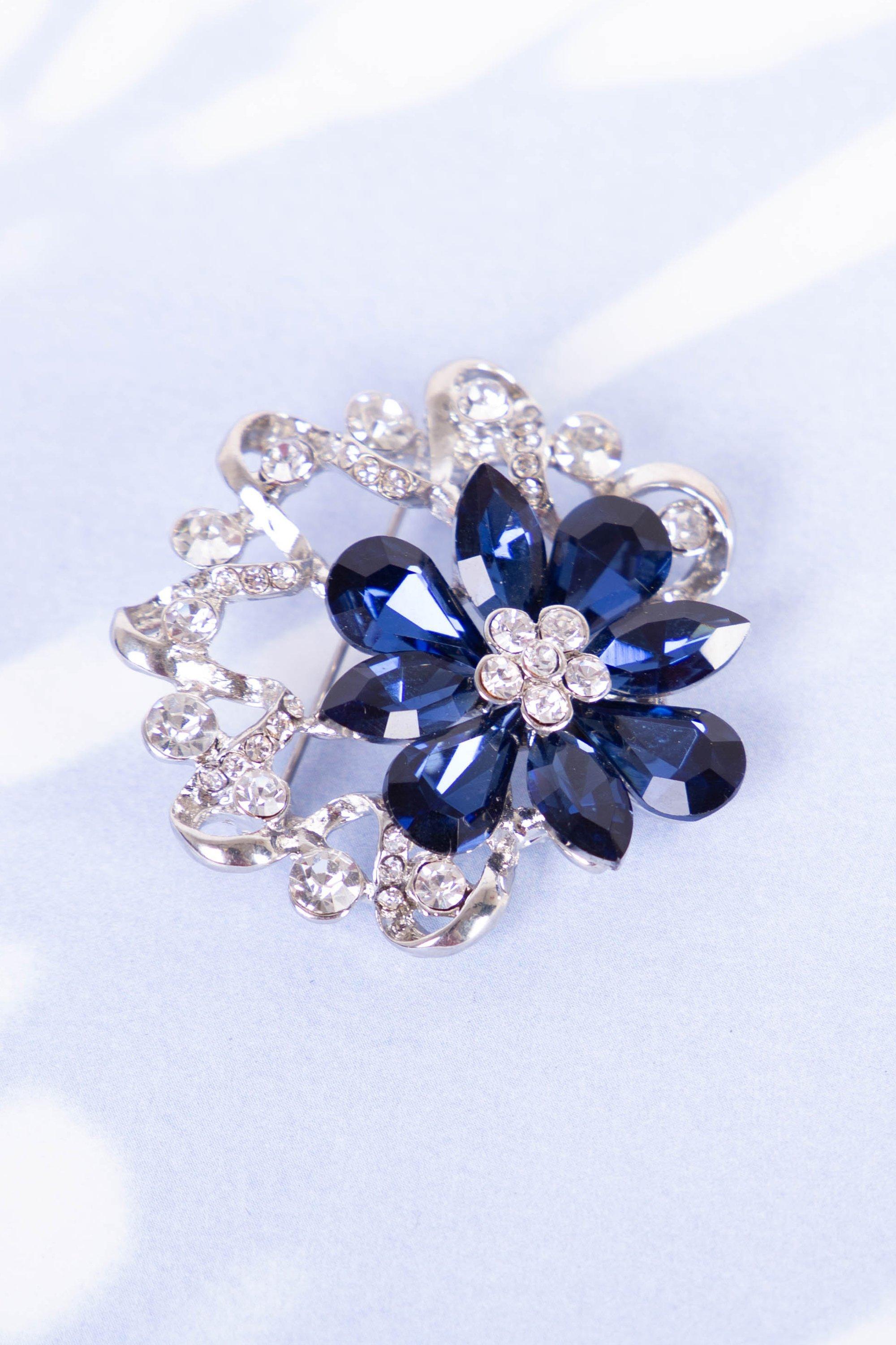 SAPPHIRE FLOWER BROOCH - 1 - Multi