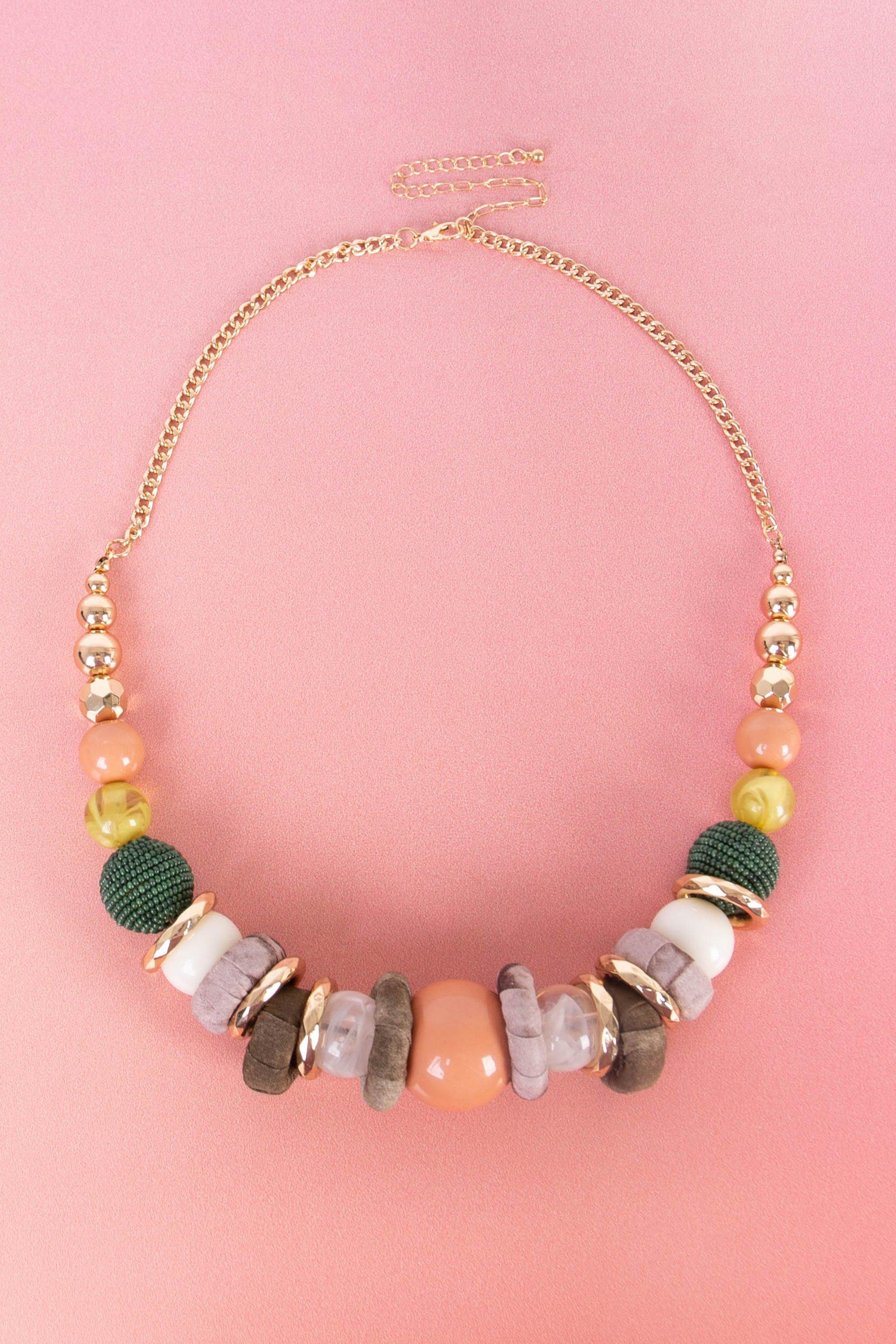 CHUNKY BEADED NECKLACE - 1 - Multi