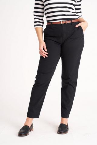 BELTED CHINO PANTS BLACK