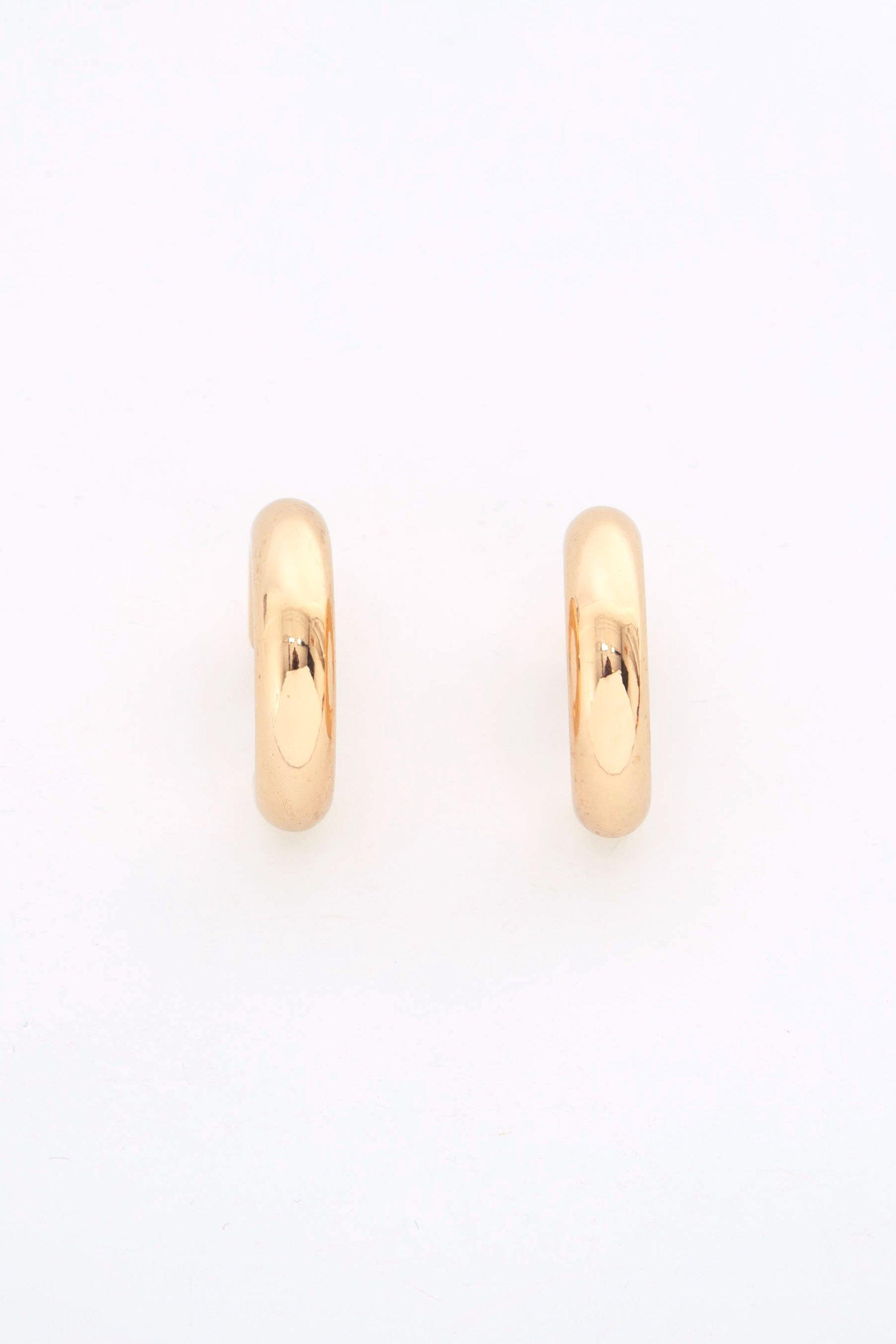 CHUNKY HOOP EARRINGS - 1 - Yellow Gold