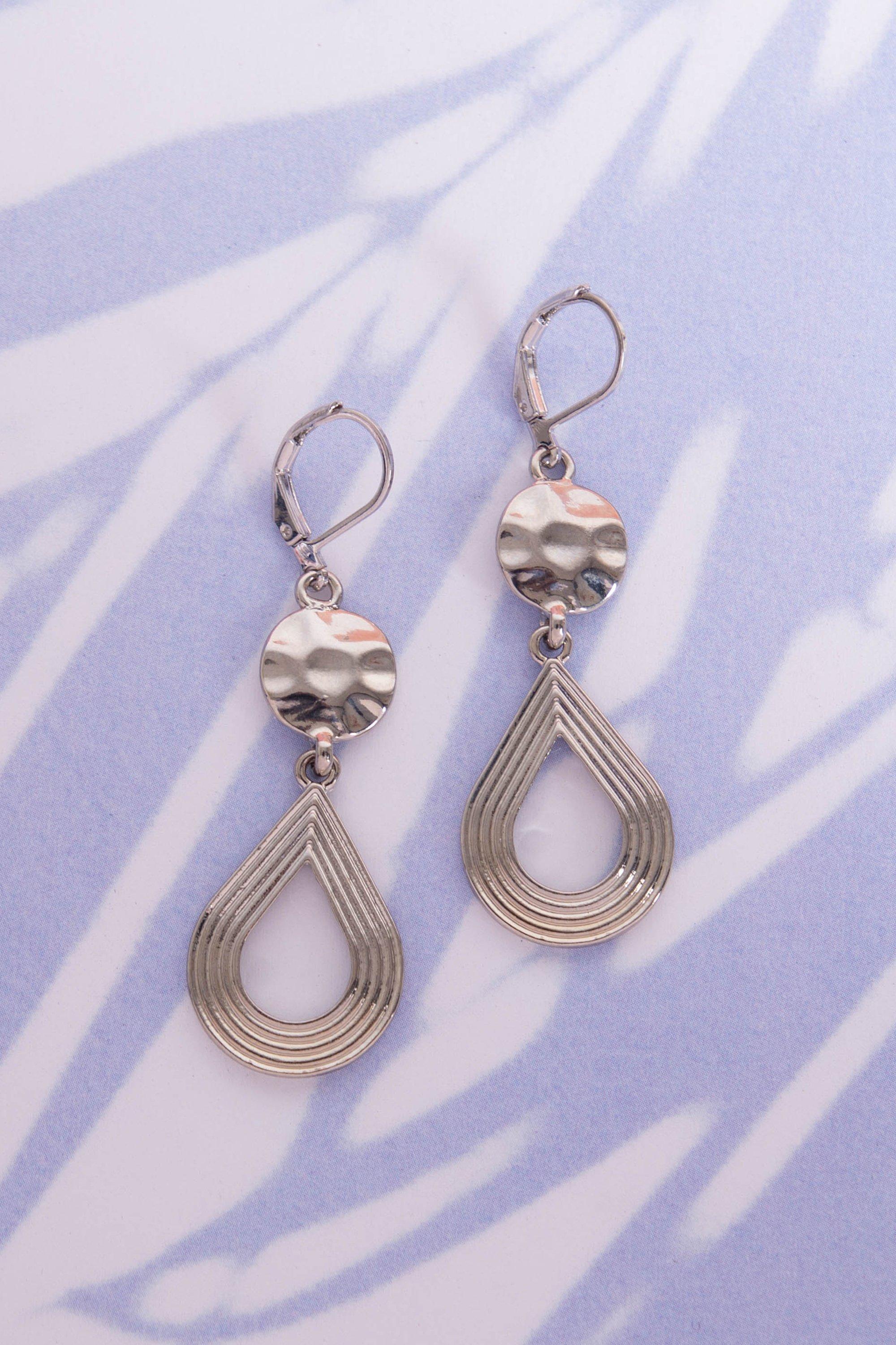 SILVER DROP EARRINGS - 1 - Silver