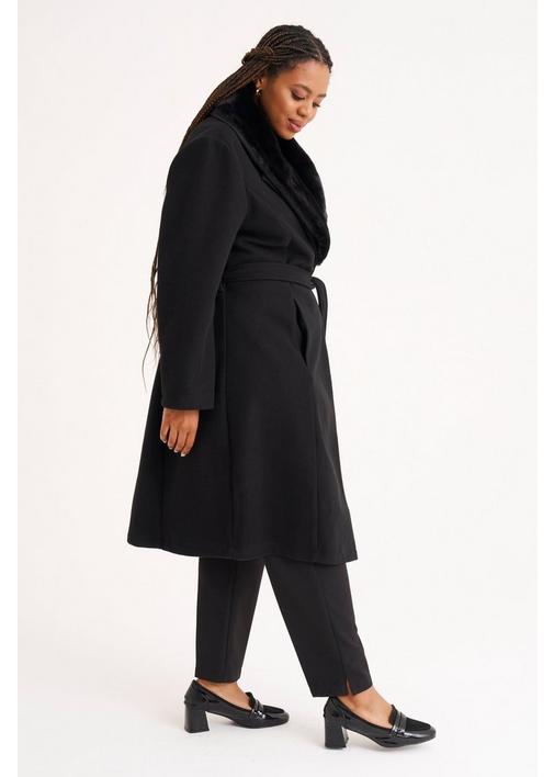 MELTON COAT BLACK - 3XL - Black | MILADYS