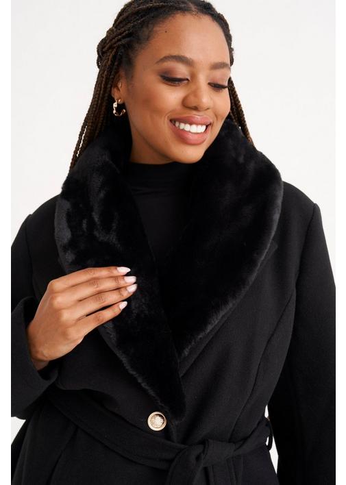 【美品】maillotマイヨ/mature melton lots coat MELTON COAT BLACK - 3XL - Black | MILADYS