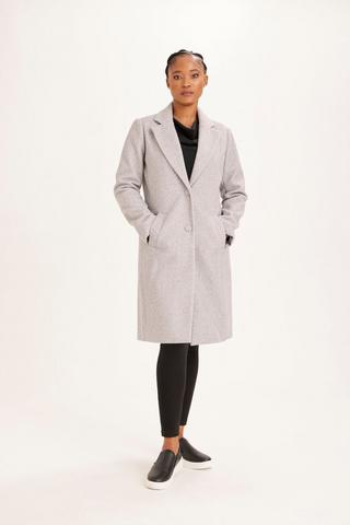 LINED MELTON COAT GREY