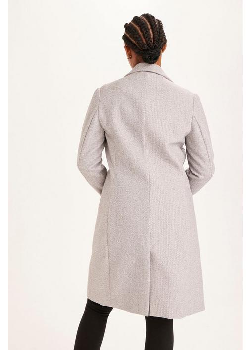 LINED MELTON COAT GREY - 3XL - Light Grey | MILADYS