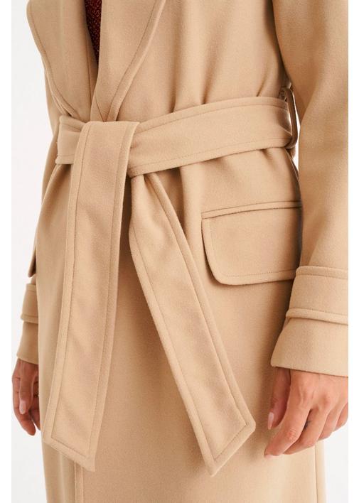 LONGER LENGTH MELTON JACKET - 3XL - Camel | MILADYS