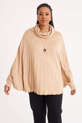 PLEATED TUNIC TAUPE