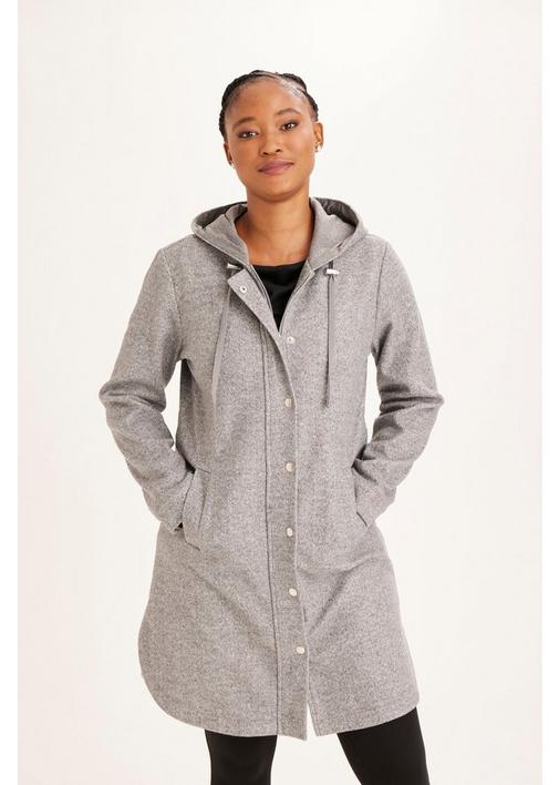 HOODED MELTON JACKET GREY - 3XL - Medium Grey | MILADYS HOODED MELTON JACKET GREY - 3XL - Medium Grey | MILADYS