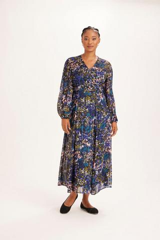 FLORAL LUREX GLAM DRESS