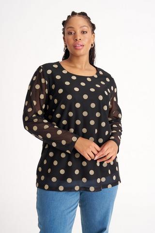 FLOCKED SPOTTED TOP