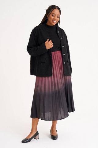 CREPE OMBRE PLEATED SKIRT