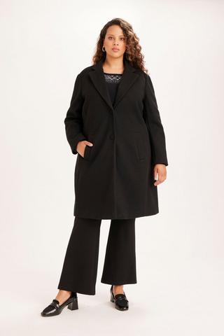 LINED MELTON COAT BLACK