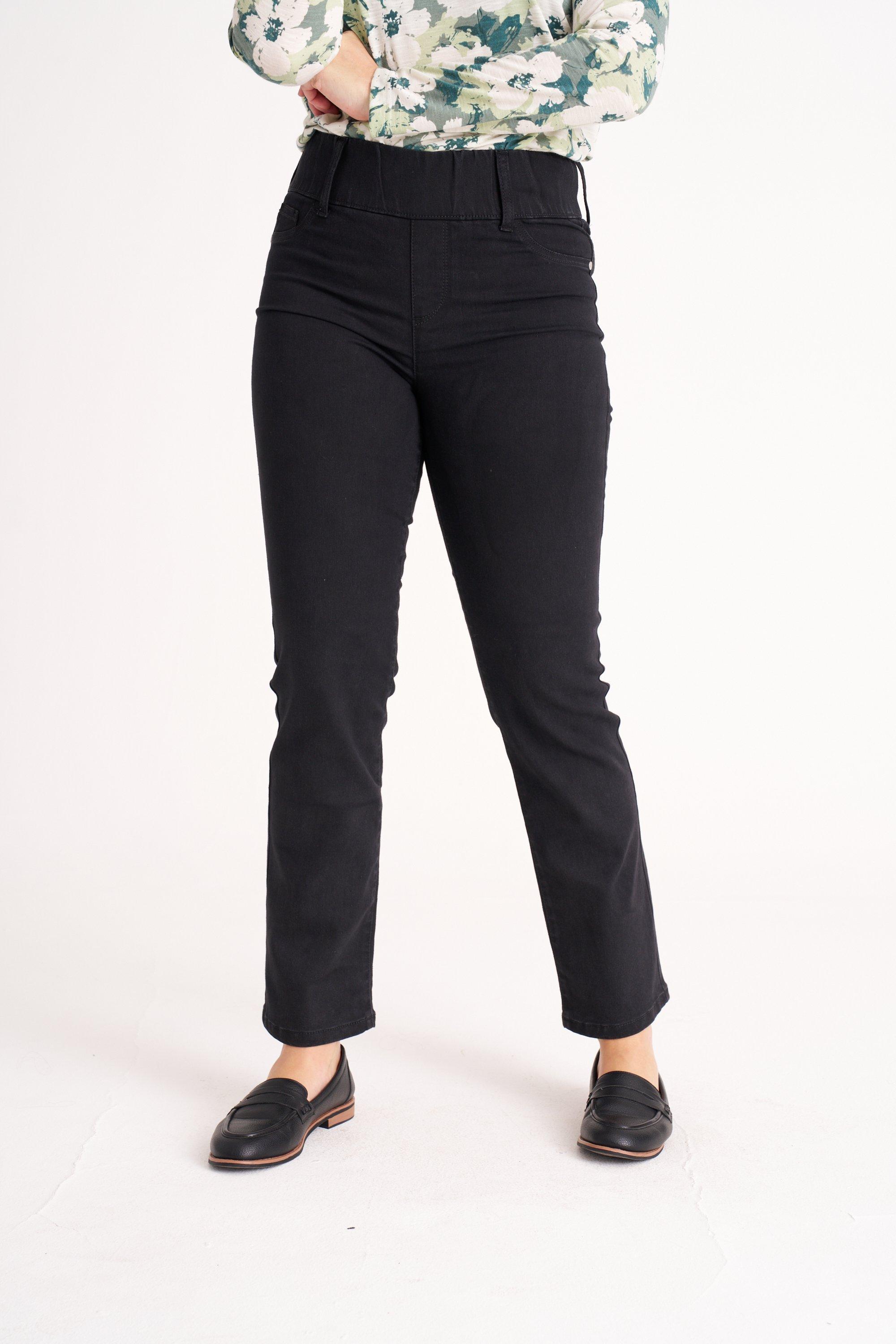 PULL ON STRAIGHT LEG JEGGINGS BLACK