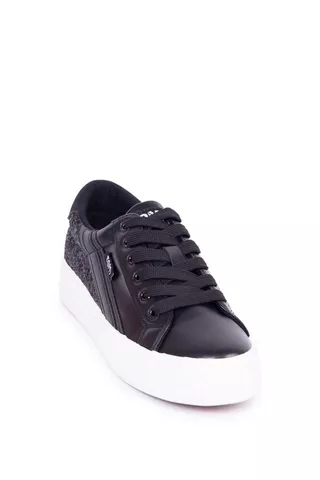 GLITTER LACE UP SNEAKER - Tomy