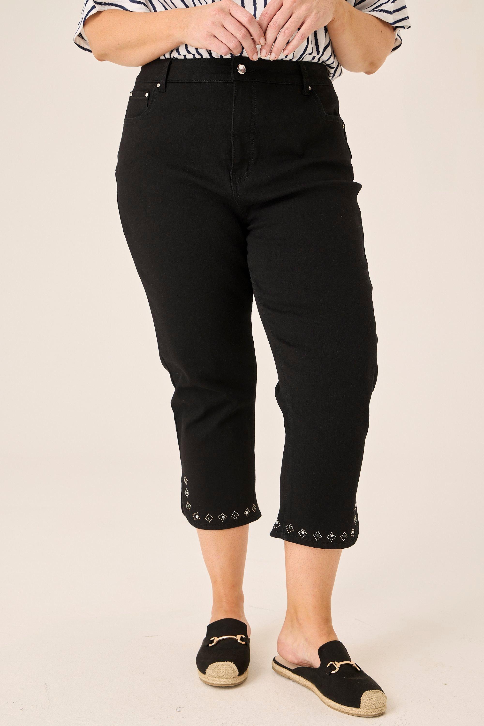 WONDERFIT SLIMLEG CROPS BLACK