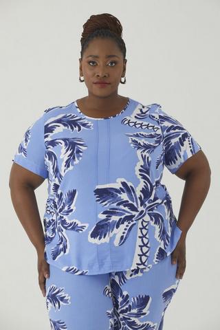 PALM PRINT BOXY TOP