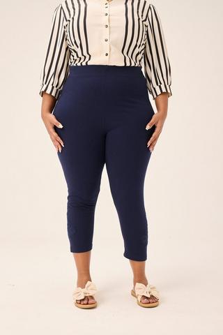 COTTON LYCRA LEGGINGS NAVY