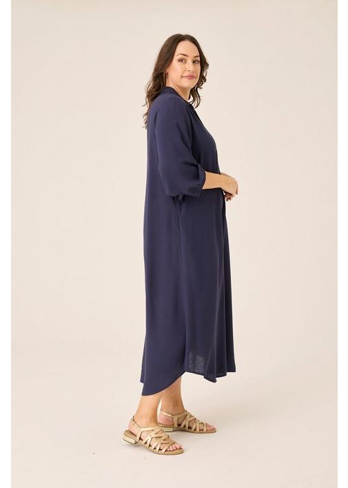 knee length dresses for ladies The Rib-Knit Henley Dress main image 0