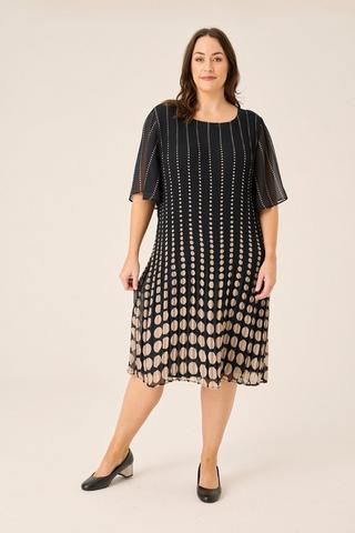 PLEATED A-LINE DRESS