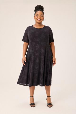 SPARKLE FIT AND FLARE DRESS