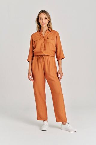 LINEN PANTS RUST