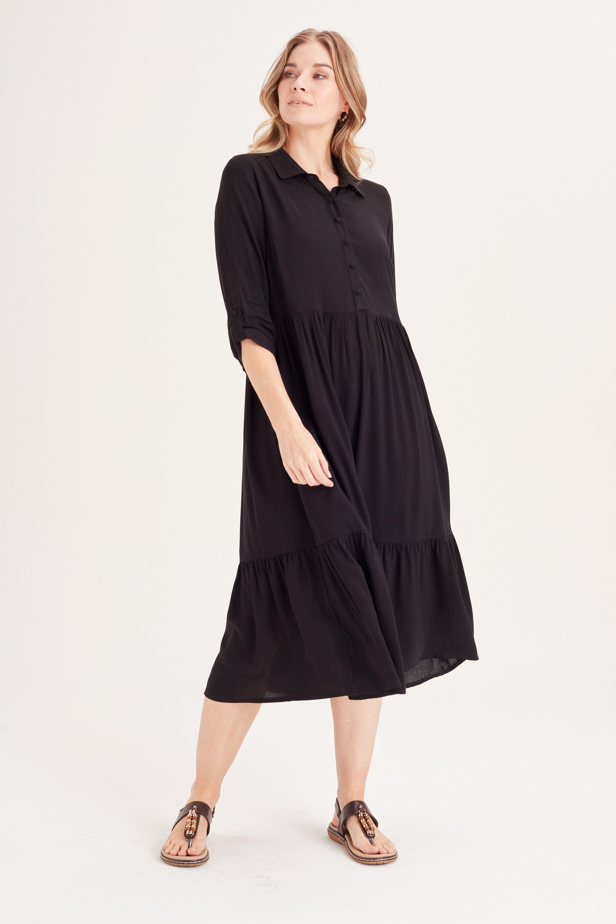 PEASANT DRESS BLACK