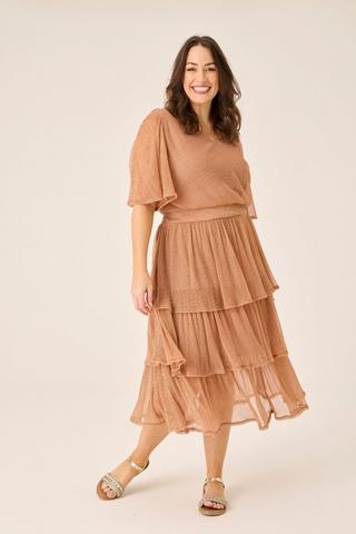 LUREX LAYERED DRESS BLUSH