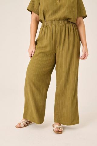 TEXTURED WIDE LEG PANTS FATIGUE