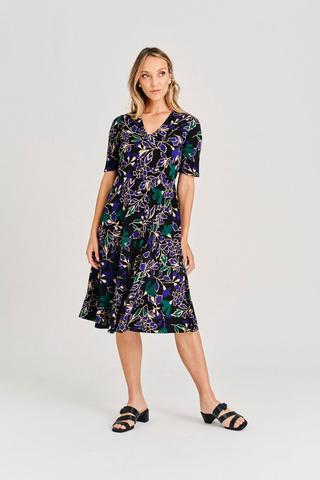 FLORAL FIT AND FLARE DRESS