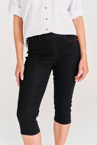 PULL ON CROP JEGGINGS BLACK