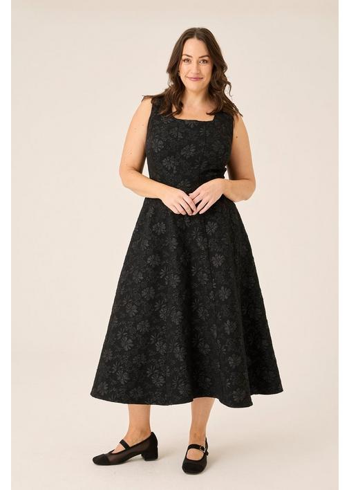 JACQUARD DRESS BLACK - 127 - Black | MILADYS
