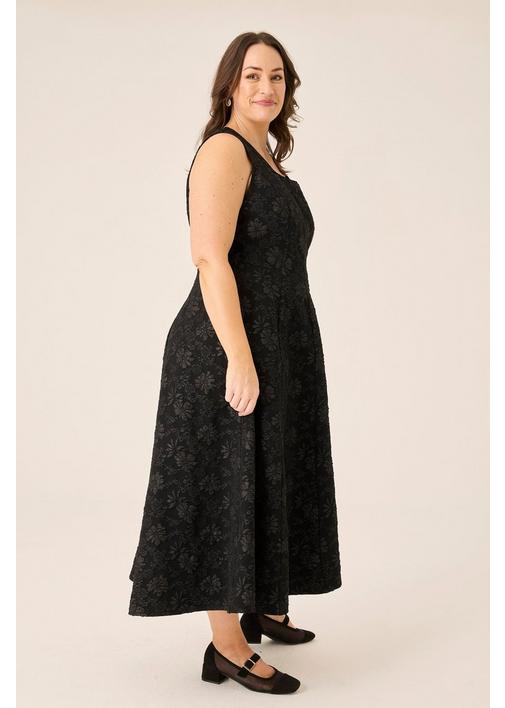 lautashi 〉Jacquard over dress ブラック Lautashiラウタシー