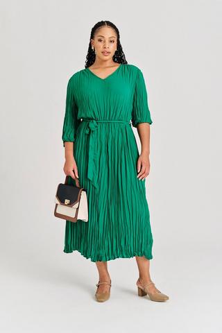 CRUSHED MAXI DRESS EMERALD